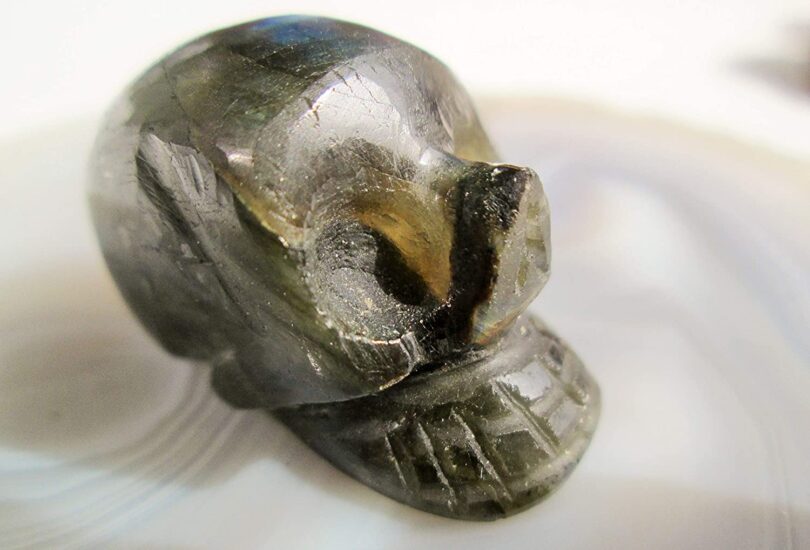 Labradorite Crystal Skull | 30mm Crystal Skull | Crystal Skull Halloween Decoration | Labradorite Skull Gift | Gift Skull Carving - Image 2