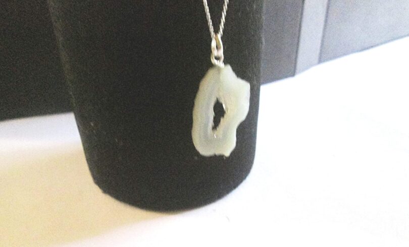 White Agate Sterling Silver Slice Pendant Necklace | Stunning White Agate 92.5 Silver Slice Pendant | 18"Genuine 925 Sterling Silver Chain | Gifts for Her - Image 5