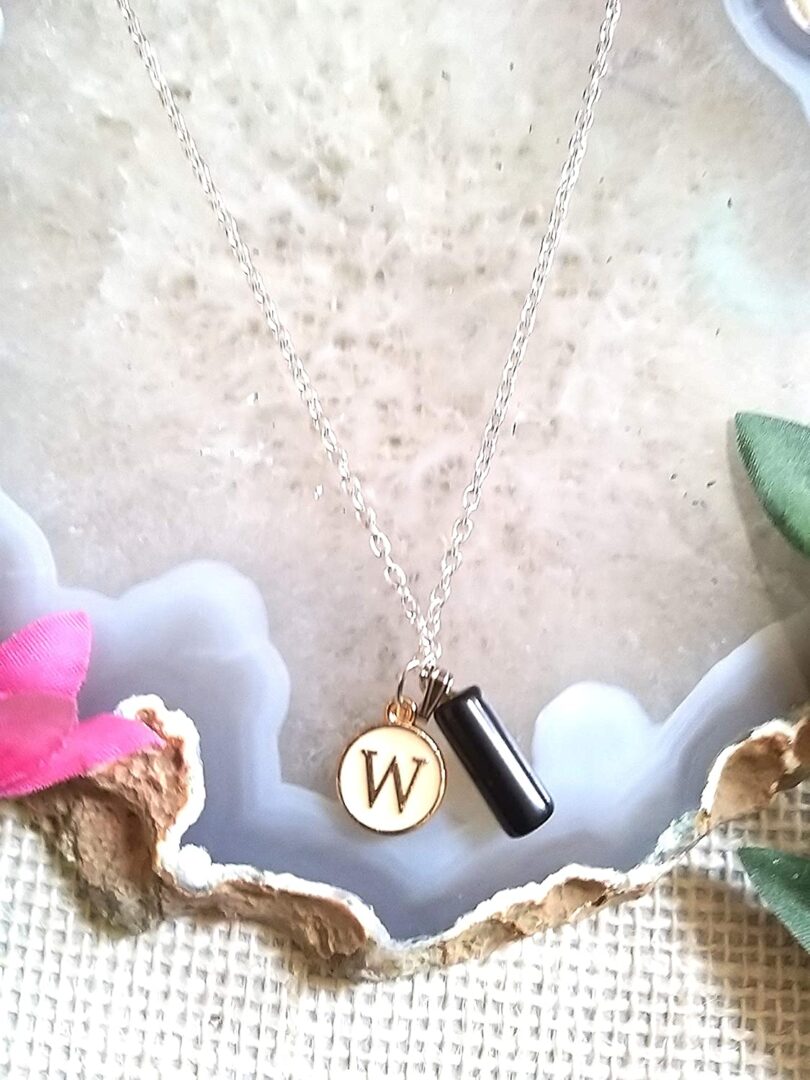 Initial - W - Necklace with Crystal Pendant | Stunning Personalised Necklace | Crystal Pendant with Inital -18"- Chain Necklace | Gift Personalised Necklace | Gift for Her