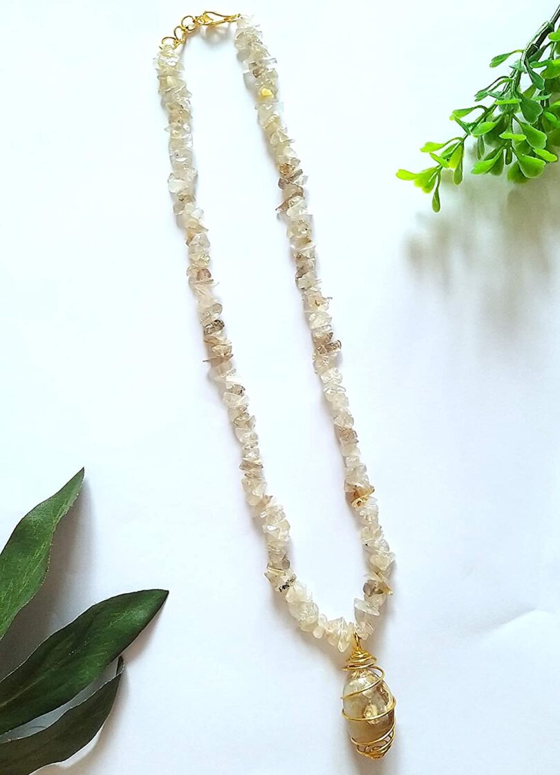 Clear Quartz Crystal Necklace | Clear quartz Pendant Necklace | Healing Stone | Meditation | Gift Clear Quartz Crystal Multi Gemstones Necklace - Image 3