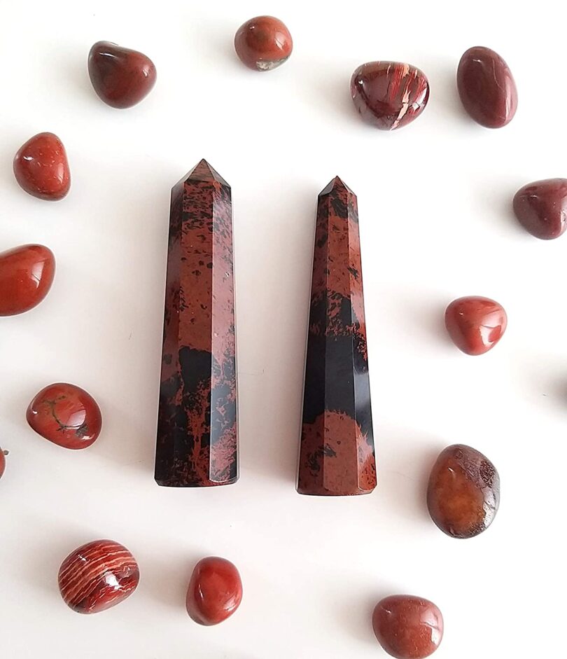 Mahogany Obsidian Crystal Point | 90mm Large Mahogany Obsidian Tower | Crystal Energy Healing Wand | Meditation|Gift Obsidian Energy Point