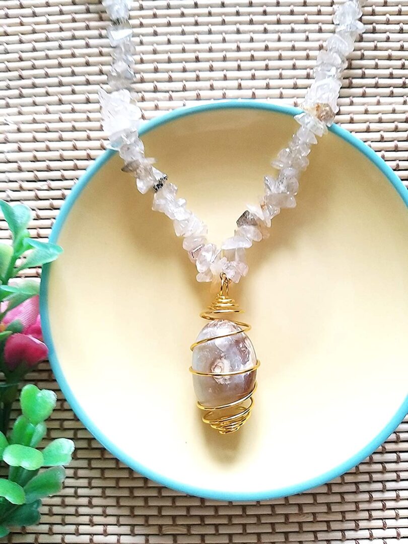 Clear Quartz Crystal Necklace | Clear quartz Pendant Necklace | Healing Stone | Meditation | Gift Clear Quartz Crystal Multi Gemstones Necklace - Image 2