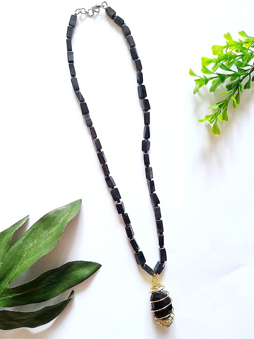 Black Onyx Pendant Necklace | Stone Crystal Bead Necklace | Natural Stone Necklace | Negative Energy Protection Necklace | Gift for Her - Image 3