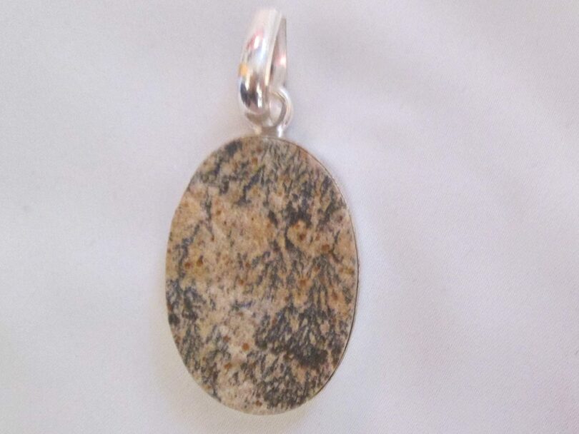 Dendtritic Limestone Pendant Necklace | Natural Gemstone Pendant -18"- Chain Necklace | Geniune Dendritic Limestone Crystal GS Pendant | Gift Packing - Image 3