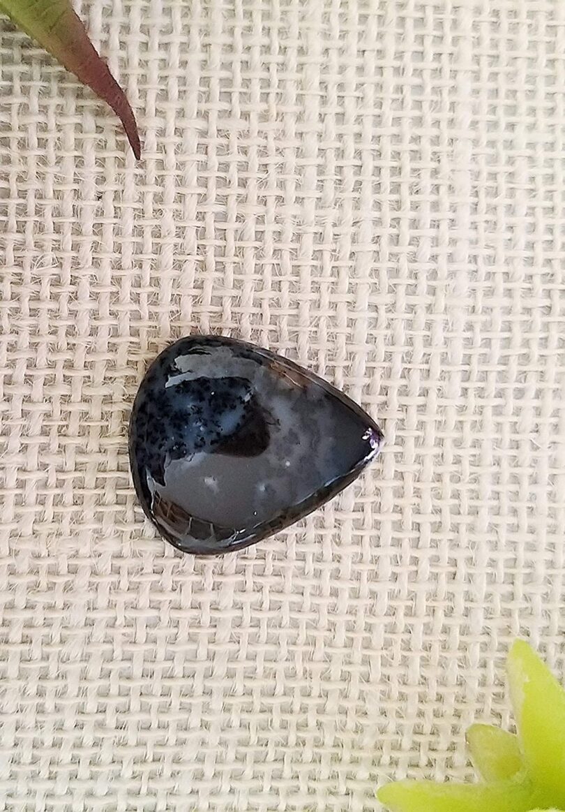 Black obsidian Crystal Cabochon | 25mm Blaxk Obsidian Pocket Palmstone | Natural Crystal Energy Cabochon | Healing Worry Stone | Meditation | Gift Energy Palmstone - Image 3