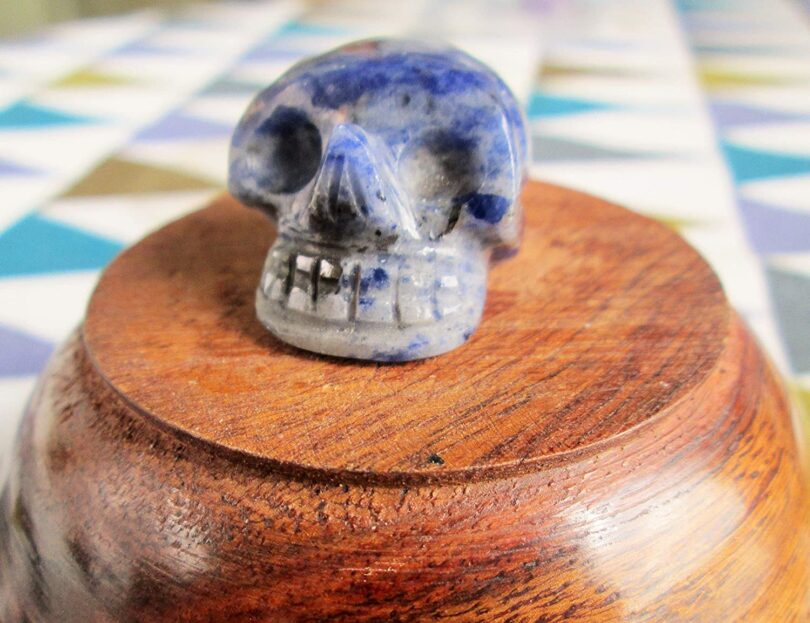 Sodalite Crystal Skull | 30mm Crystal Skull | Crystal Skull Halloween Decoration | Sodalite Skull Gift | Gift Skull Carving - Image 3