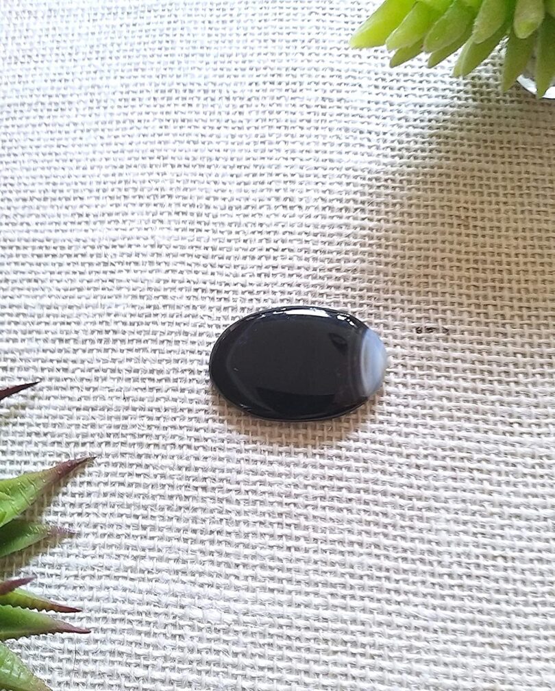 Black Onyx Crystal Cabochon | Black Onyx Crystal Energy Cabochon | 50mm Crystal Cabochon | Healing Crystal | Meditation | Gift Crystal Energy Cabochon - Image 3