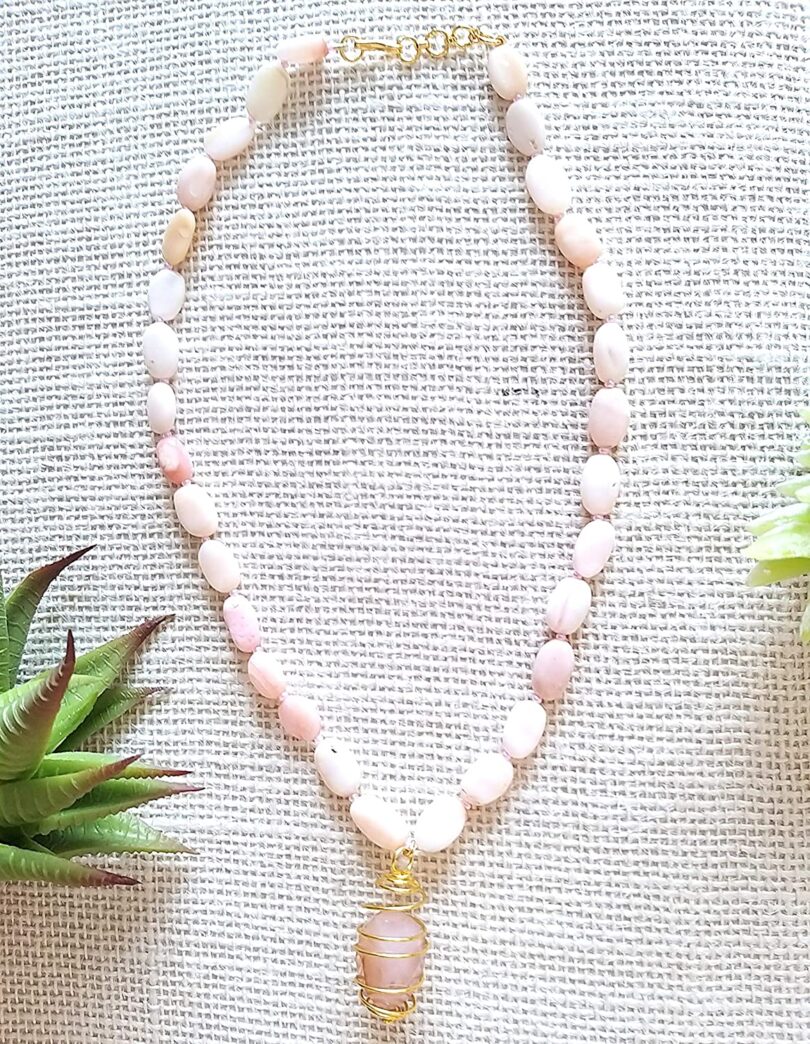 Rose Quartz Pendant Necklace | Rose Quartz Pendant Necklace | Healing Stone | Meditation | Gift Amethyst Crystal Energy Necklace - Image 2