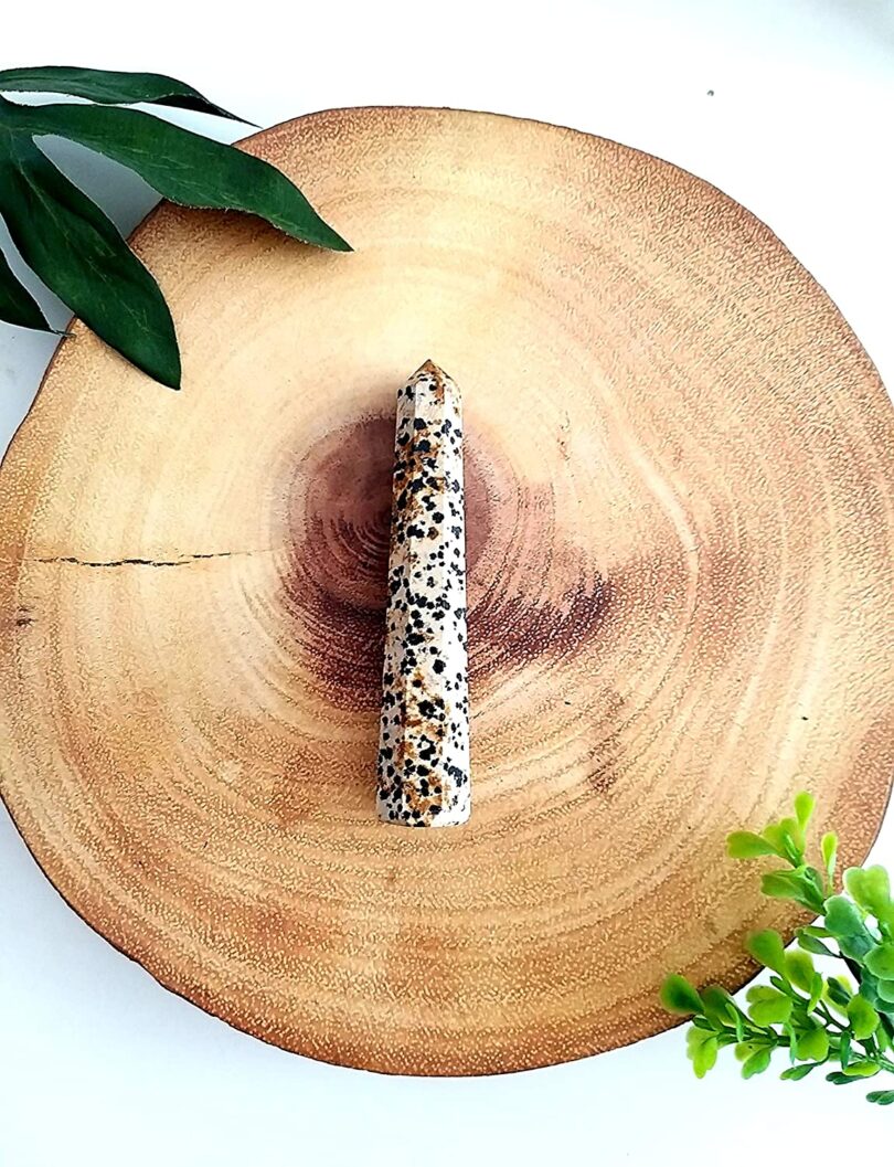 Dalmation Crystal Point | 100mm Large Dalmation Tower | Crystal Energy Healing Wand | Meditation|Gift Dalmation Energy Point - Image 5