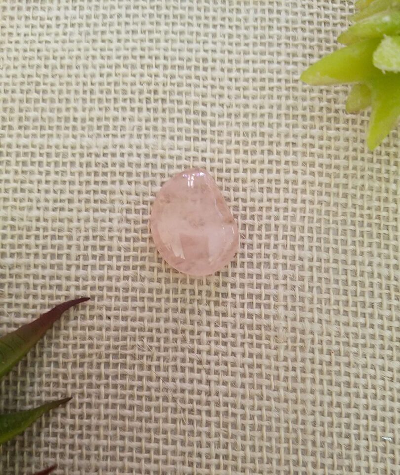 Rose Quartz Crystal Cabochon | 40mm Rose Quartz Pocket Palmstone | Natural Crystal Energy Cabochon | Healing Worry Stone | Meditation | Gift Energy Palmstone - Image 4