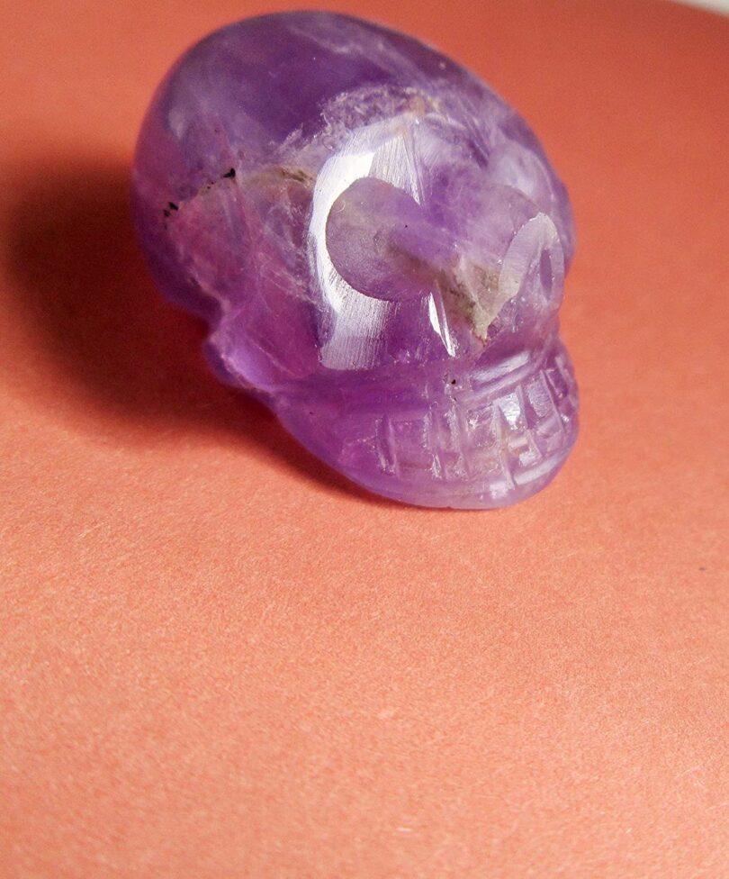 Amethyst Crystal Skull | 30mm Crystal Skull | Crystal Skull Halloween Decoration | Amethyst Skull Gift | Gift Skull Carving