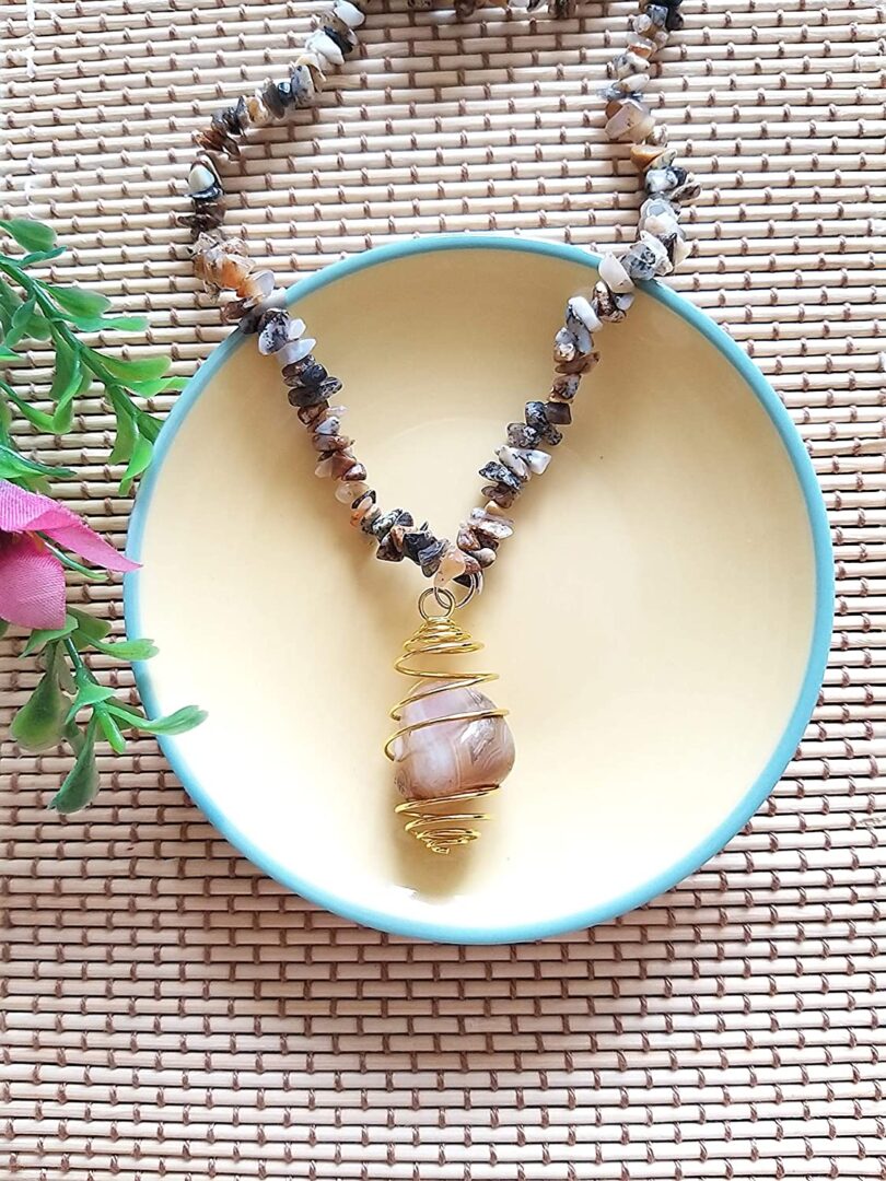 Ocean Jasper Pendant Necklace | Natural Ocean Jasper 90 cms.Long Crystal Necklace | Natural Ocean Jasper Necklace | Negative Energy Protection Necklace | Gift for Her - Image 2