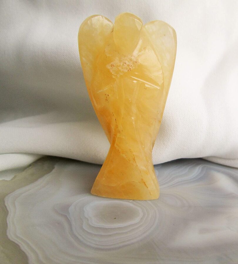 Honey Calcite Crystal Angel | Honey Calcite Crystal Energy Angel | 50mm Crystal Angel | Healing Crystal | Gift Energy Angel - Image 4