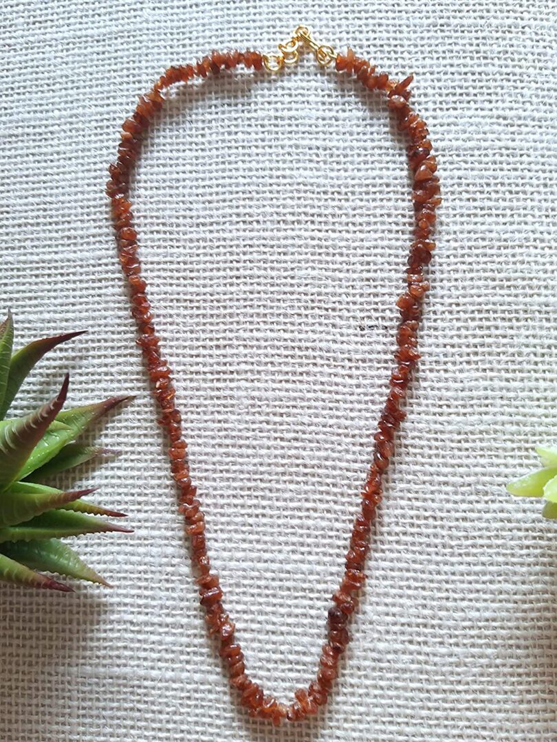 Hessonite Crystal Necklace | Natural Hessonite Gemstone Necklace | Healing Stone | Meditation | Gift Hessonite Crystal Energy Necklace