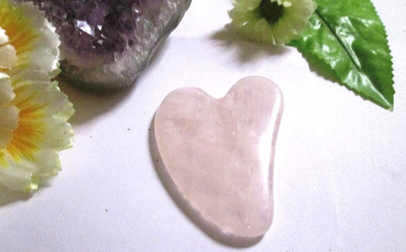 Rose Quartz Gua Sha Massage Tool | 75mm Crystal Massage Plate |Handmade Natural Crystal Gua Sha Board|Gift Rose Quartz Crystal Gua Sha Plate