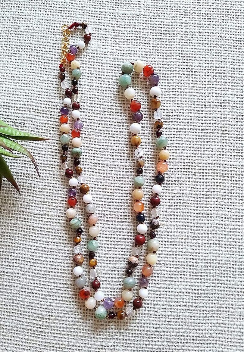 9 Planet Crystal Necklace | Multi Gemstones 9 Planets Necklace | 90 cm. Long Multi Gemstones Necklace | Healing stone | Gift Crystal Energy Necklace - Image 3