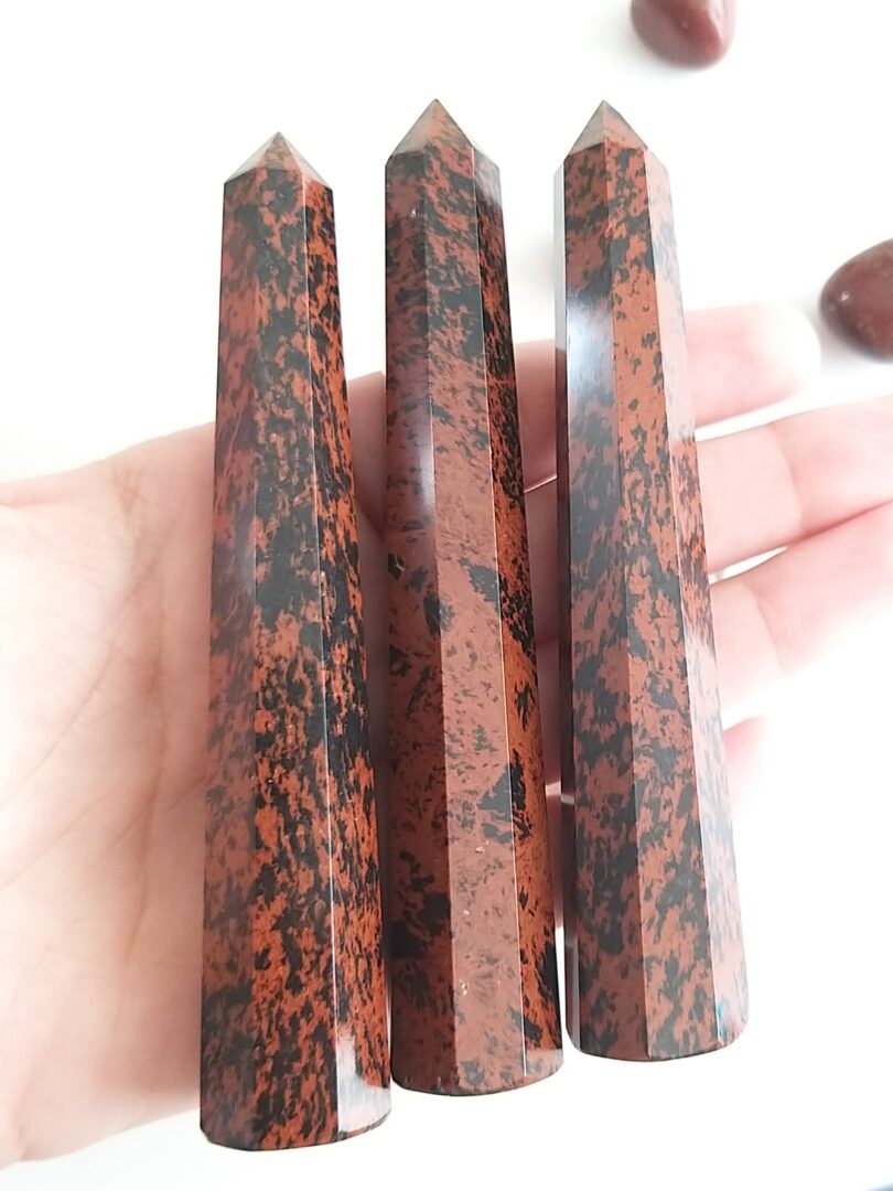 Mahogany Obsidian Crystal Point | 100mm Large Mahogany Obsidian Tower | Crystal Energy Healing Wand | Meditation| Gift Obsidian Energy Point - Image 2